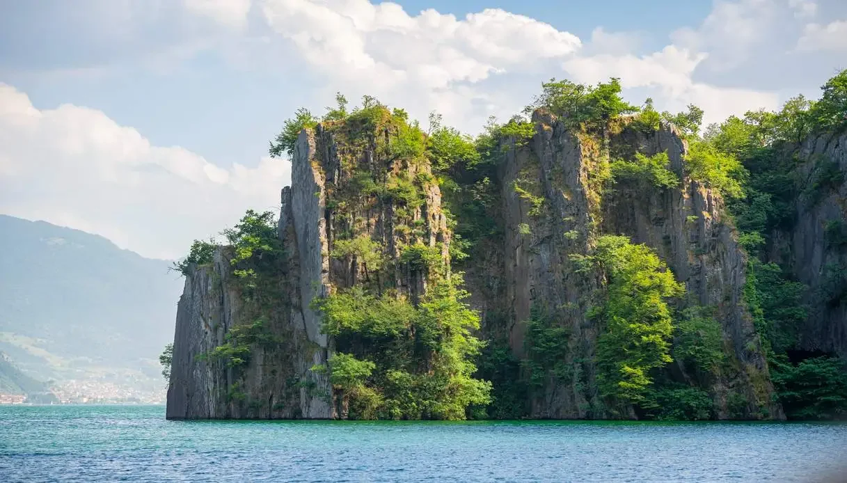 Cliff faces overlooking Lake Iseo