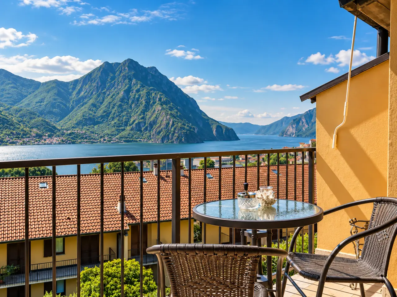 Il Lago d'Iseo visto dal balcone della camera principale